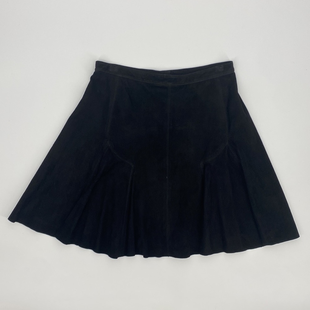 MANRICO CASHMERE Black Leather Skirt